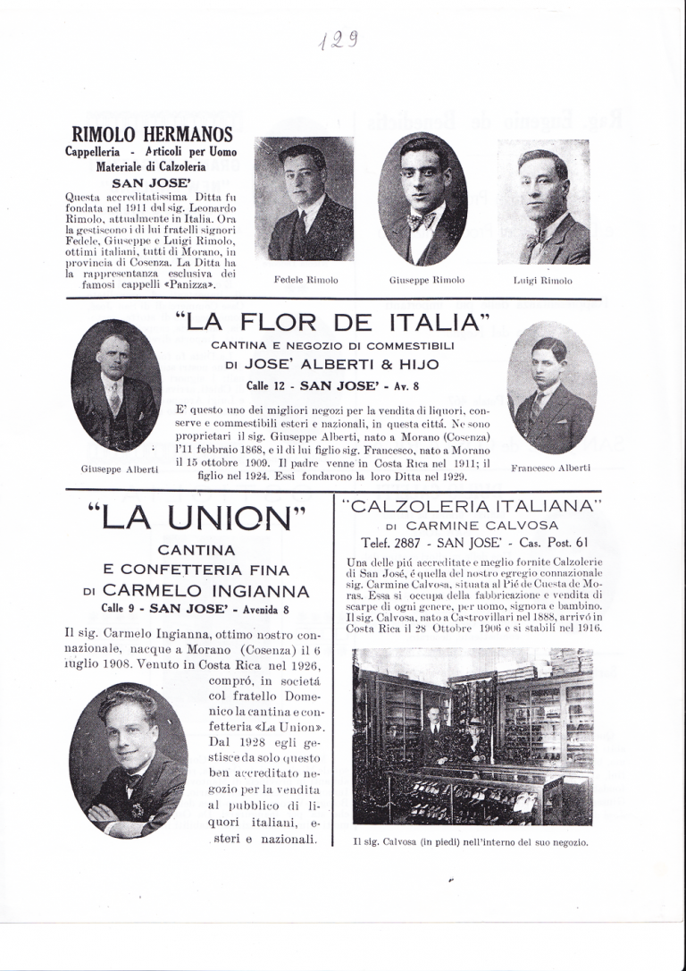 Annunci commerciali italiani a San Josè