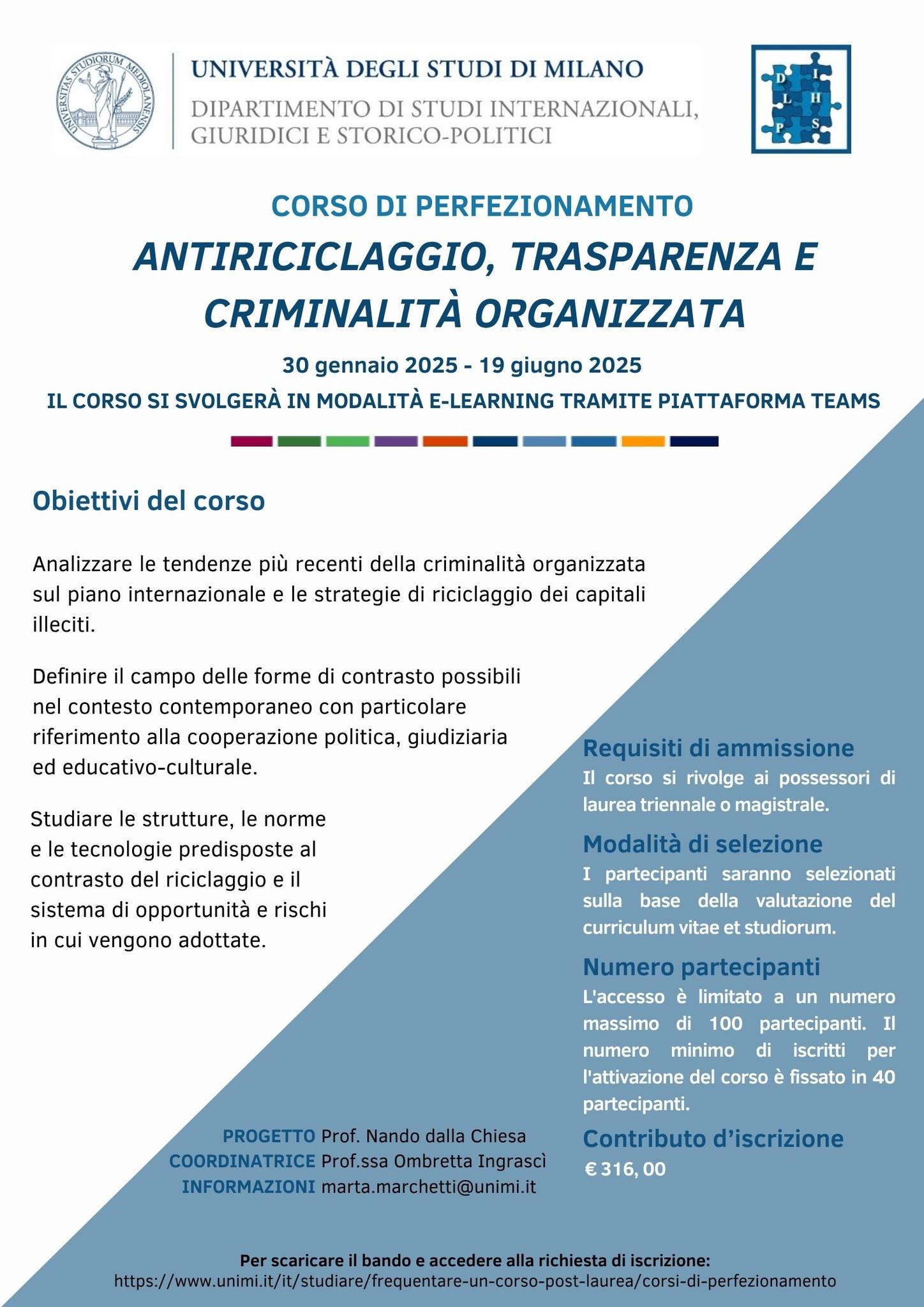 Corso Antiriciclaggio U di Milano 469045055_1312801923376309_7441073125911434889_n