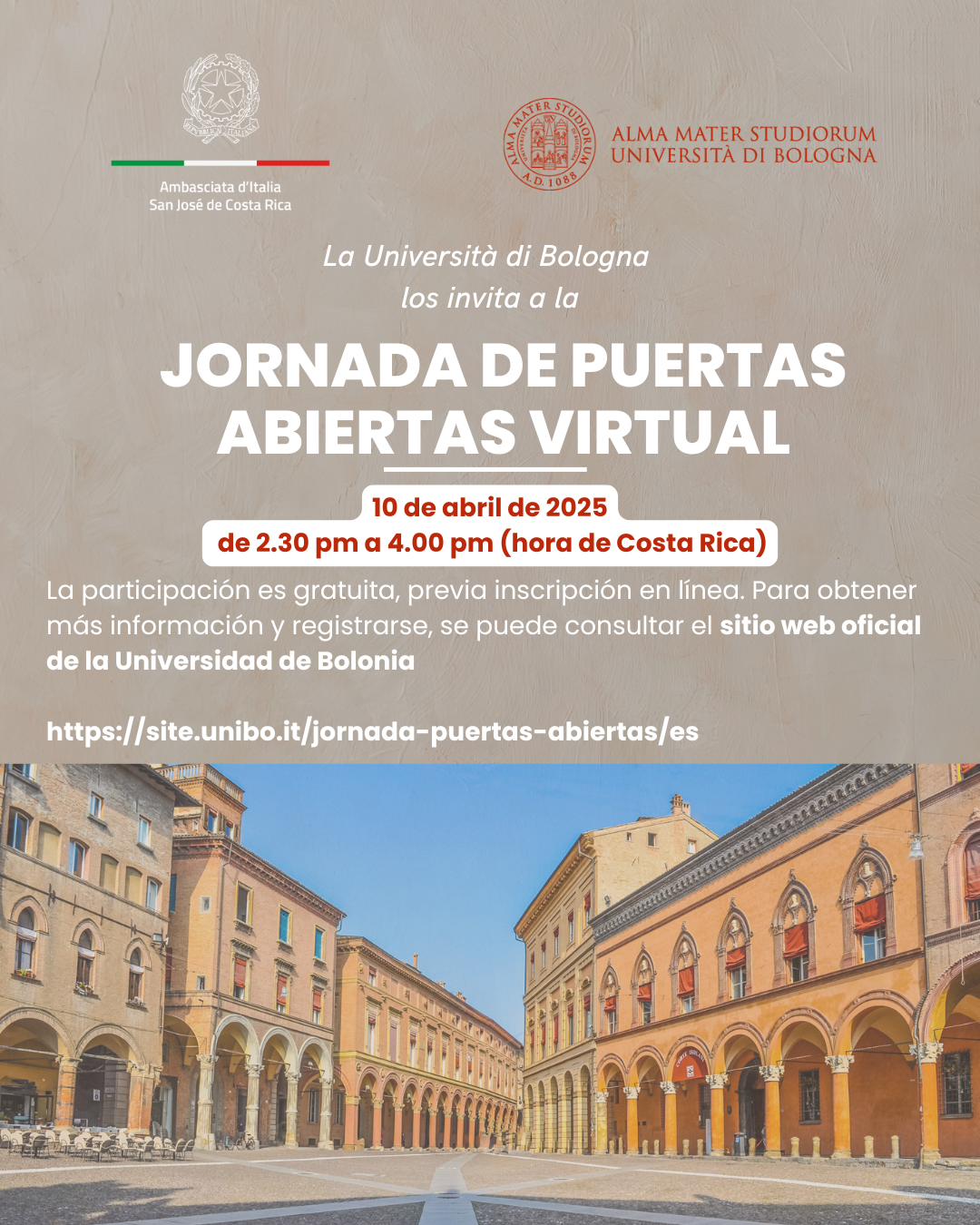 Universita’ di Bologna Jornada de Puertas Abiertas Virtual